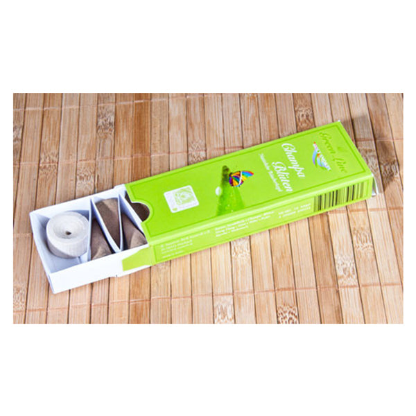 Champa-Blüten Räucherkegel - Green Line 16 g (10 Kegel)