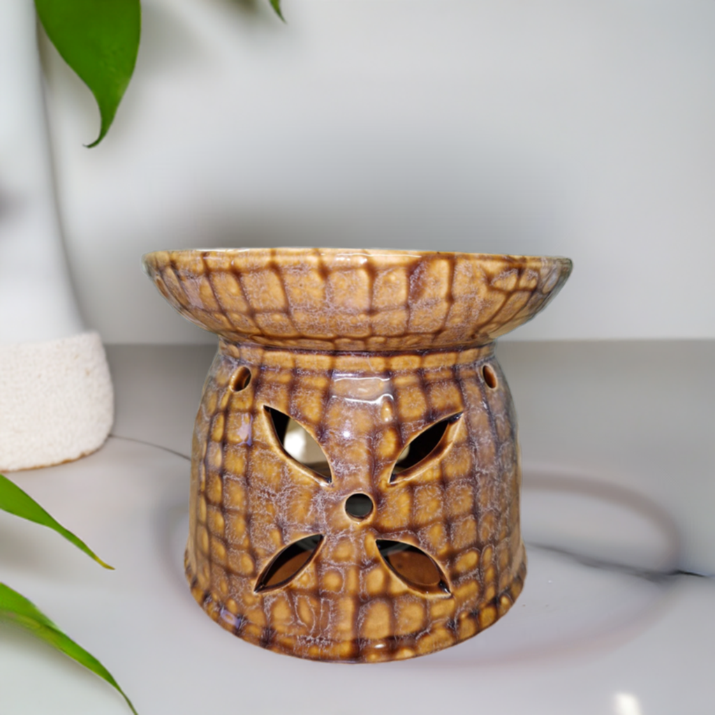 Duftlampe Aromalampe für Teelicht AMAZONAS Keramik lasiert XXL