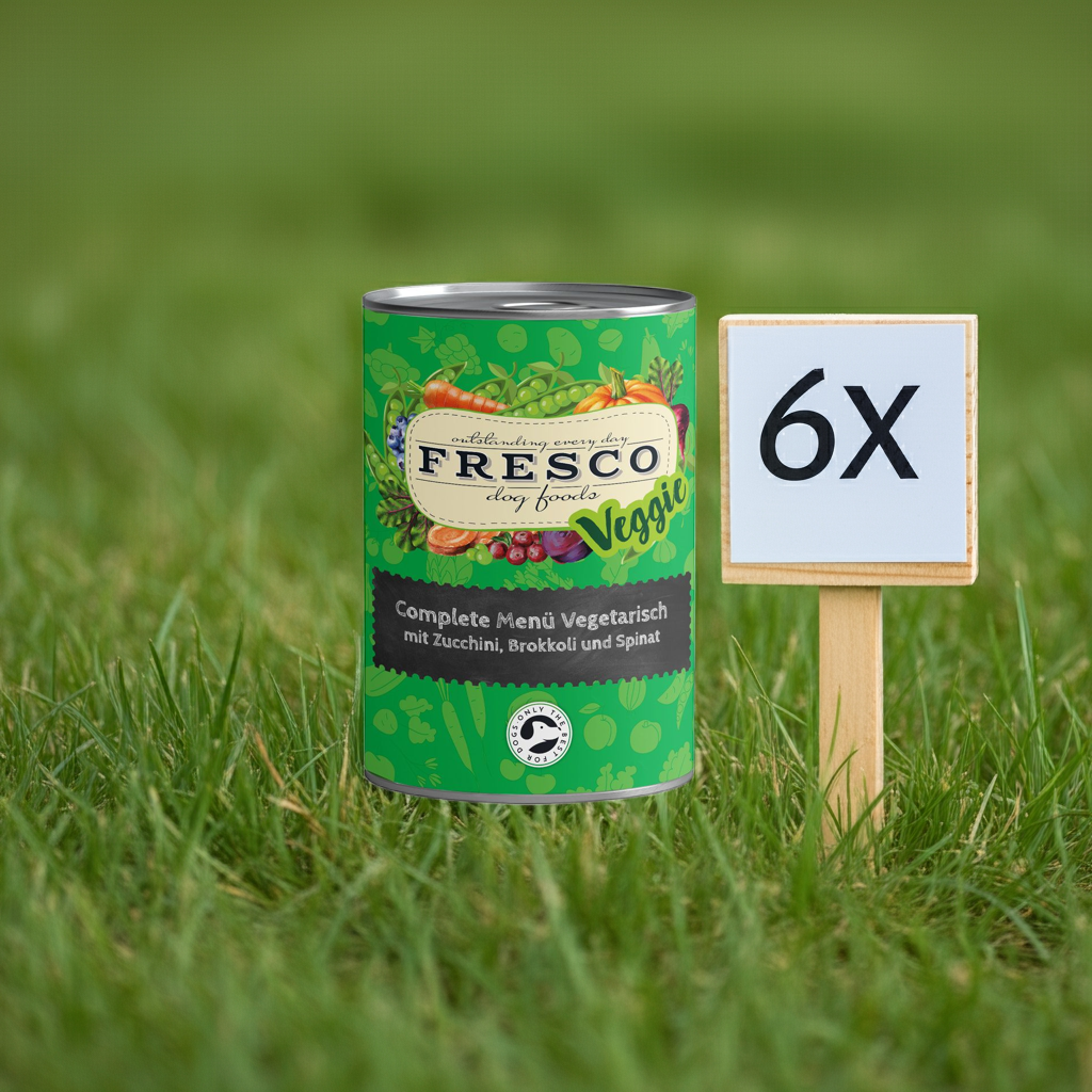 FRESCO Complete - Menü Vegetarisch mit Zucchini, Brokkoli und Spinat (haltbares B.A.R.F.) 6x400g