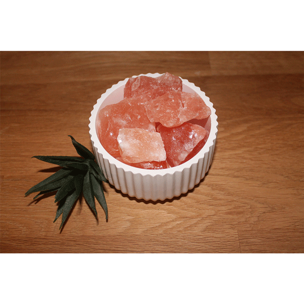 Naturstein Diffuser mit Himalaya-Salzkristallsteinen - Schale gewellt