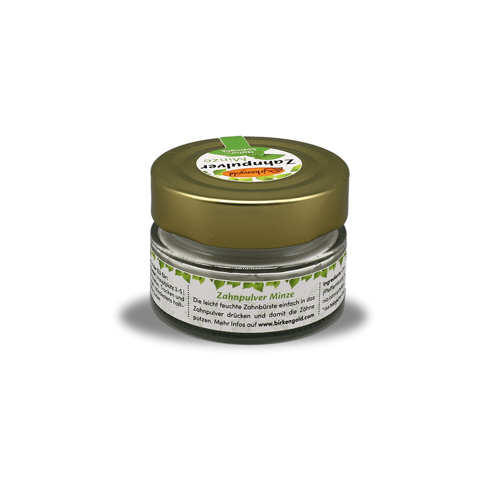 Birkengold Zahnpulver „Minze“ 30g im Glas