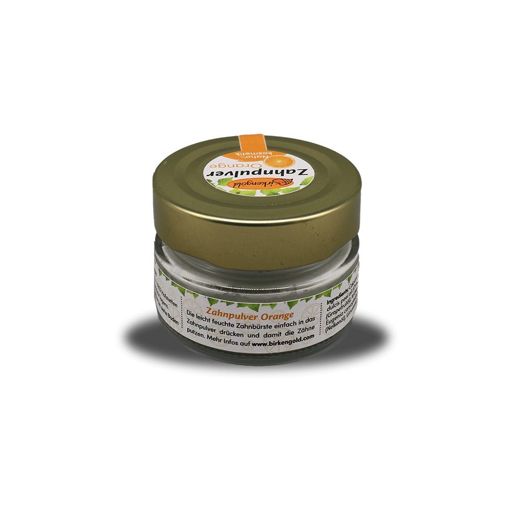 Birkengold Zahnpulver „Orange“ 30g im Glas