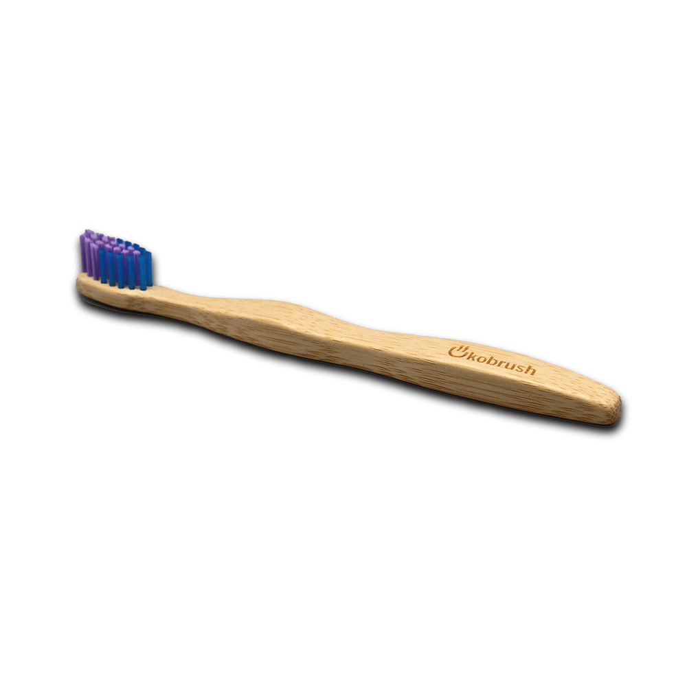 Bambuszahnbürste „Ökobrush“ lila/blau – weich KIDS