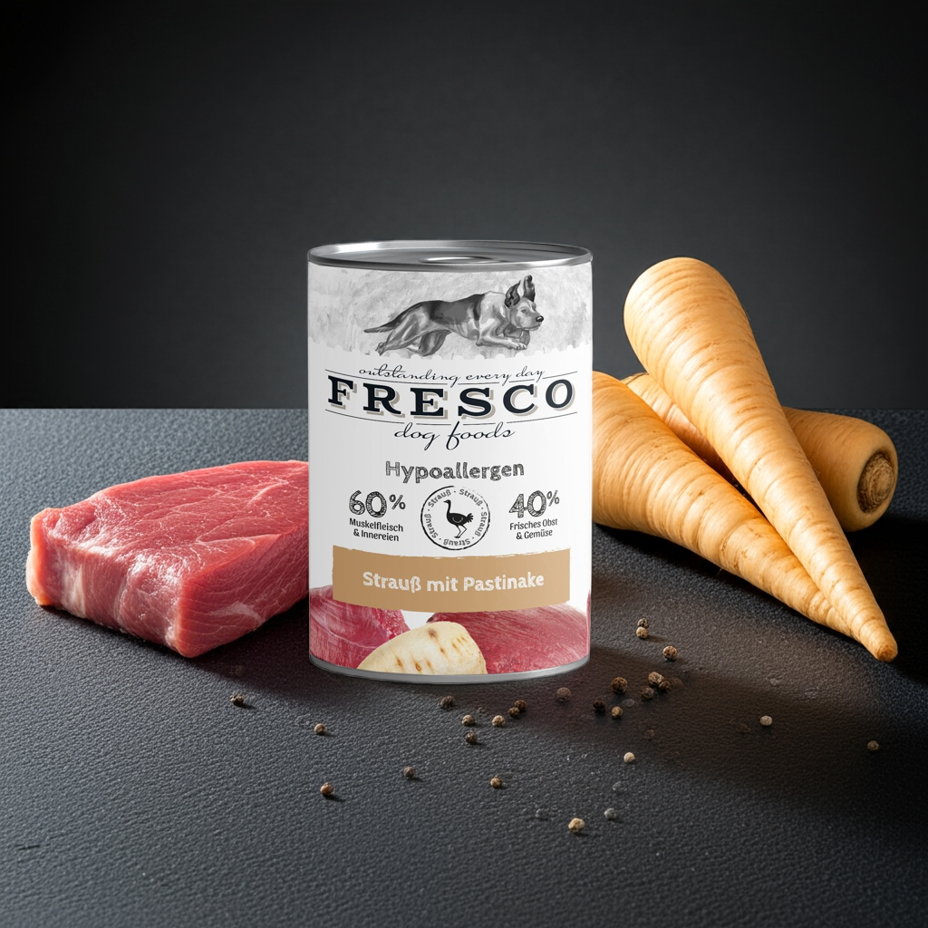 FRESCO - Hypoallergen-Menü Strauß mit Pastinake (haltbares BARF) 1x400g