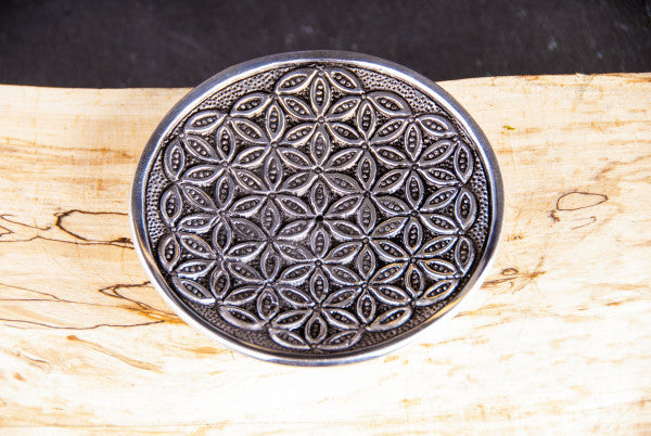 Stäbchenhalter Blume des Lebens Weißmetall