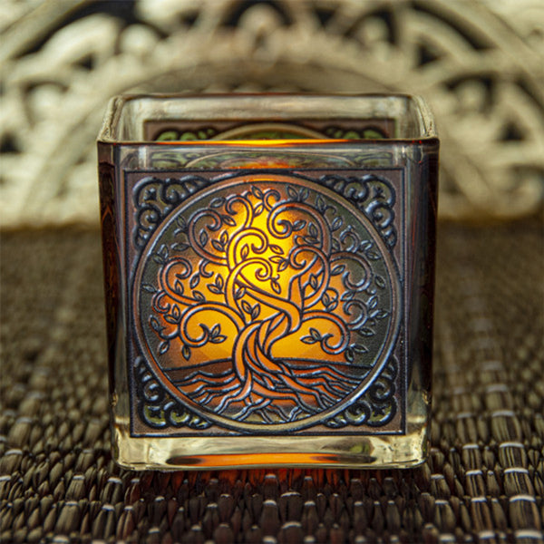 Teelichtglas / Teelichthalter „Yggdrasil“