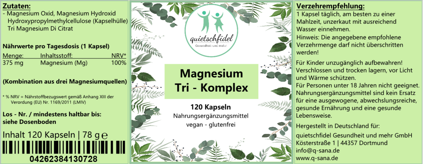 Magnesium Tri Komplex hochdosiert – 120 Kapseln bald Verfügbar!