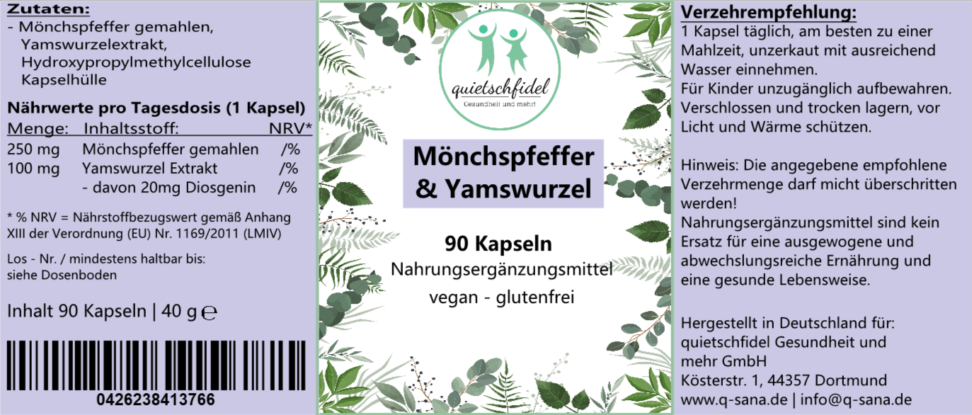 Mönchspfeffer & Yamswurzel 90 Kapseln