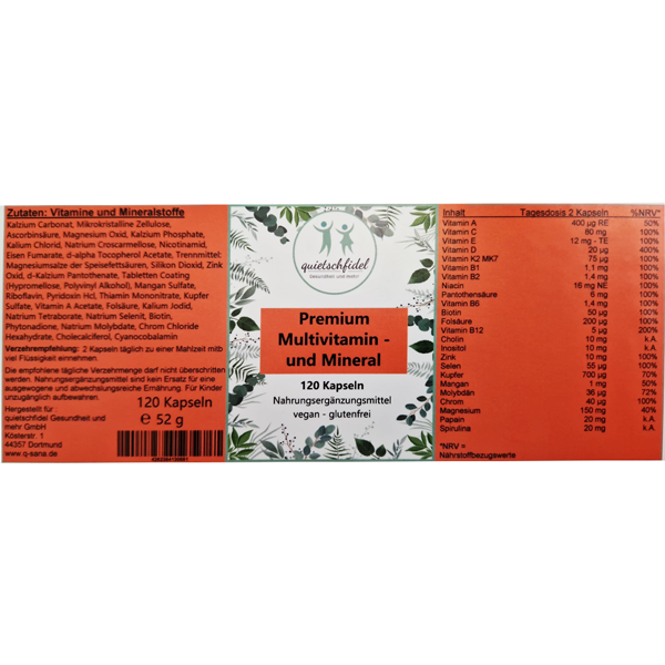 Premium Multivitamin - und Mineral 120 Kapseln (bald verfügbar)