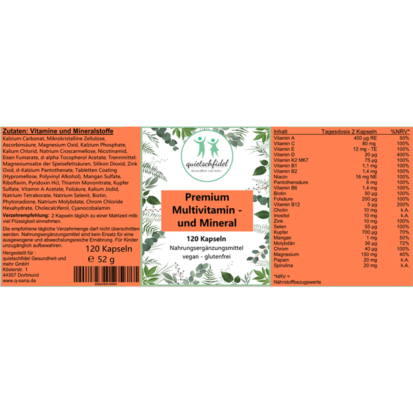 Premium Multivitamin - und Mineral 120 Kapseln (bald verfügbar)