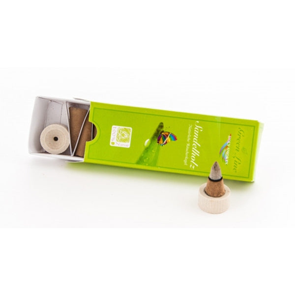 Sandelholz Räucherkegel - Green Line von Berk mit Kegelhalter