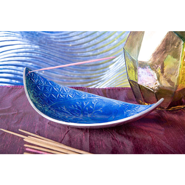 Schiffchenhalter mit edler Glasur - Yggdrasil Blau