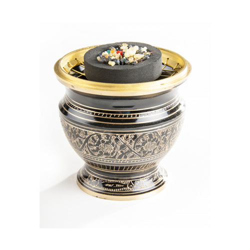 Netzräuchergefäß für Kohle „Schwarz & Gold“