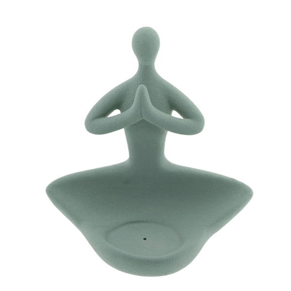 Räucher Stäbchenhalter / Teelichthalter Buddha in grün KH 1307