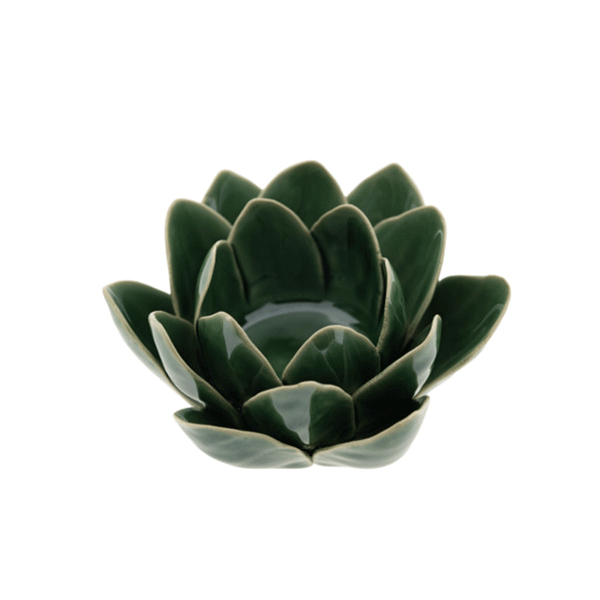 Teelichthalter Kegelhalter Lotus
grün