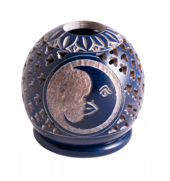 Teelichtkugel Moon Mond blau von Berk