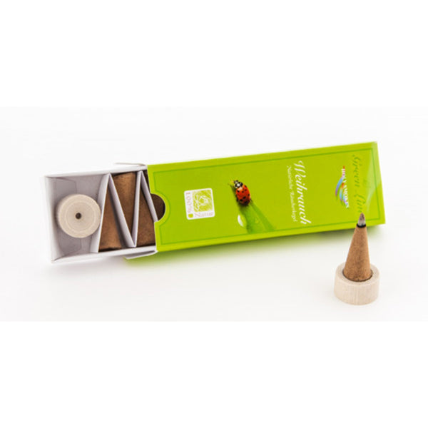 Weihrauch Räucherkegel Green Line von Berk mit Keramikhalter