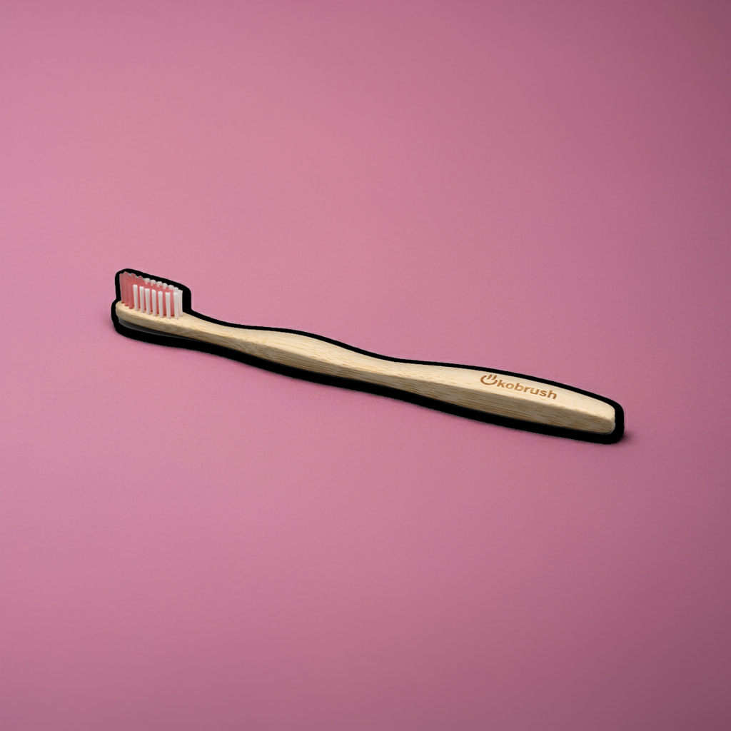 Bambuszahnbürste „Ökobrush“ pink – mittel