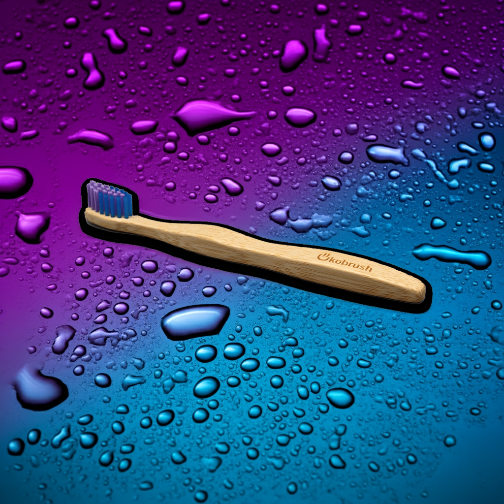 Bambuszahnbürste „Ökobrush“ lila/blau – weich KIDS