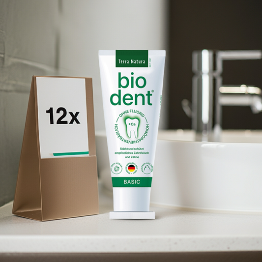 Biodent Zahnpasta Basic ohne Fluorid 12 X 75 ml Tuben