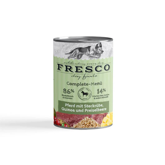 FRESCO Complete Menü Pferd mit Steckrübe, Quinoa und Preiselbeeren