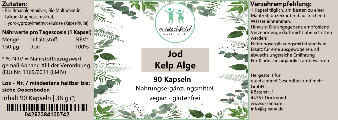 Etikett Jod Kelp Alge
