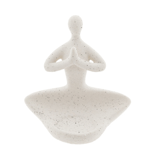 Stäbchenhalter / Teelichthalter aus Keramik „Buddha” natur KH-1308