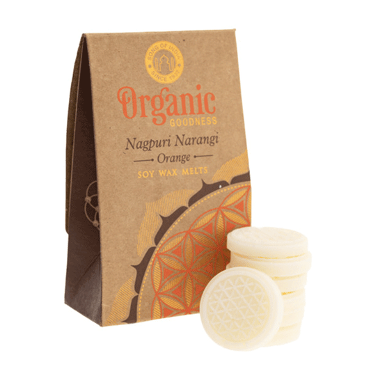 Organic Wachstaler für Aromalampen – Blume des Lebens Orange